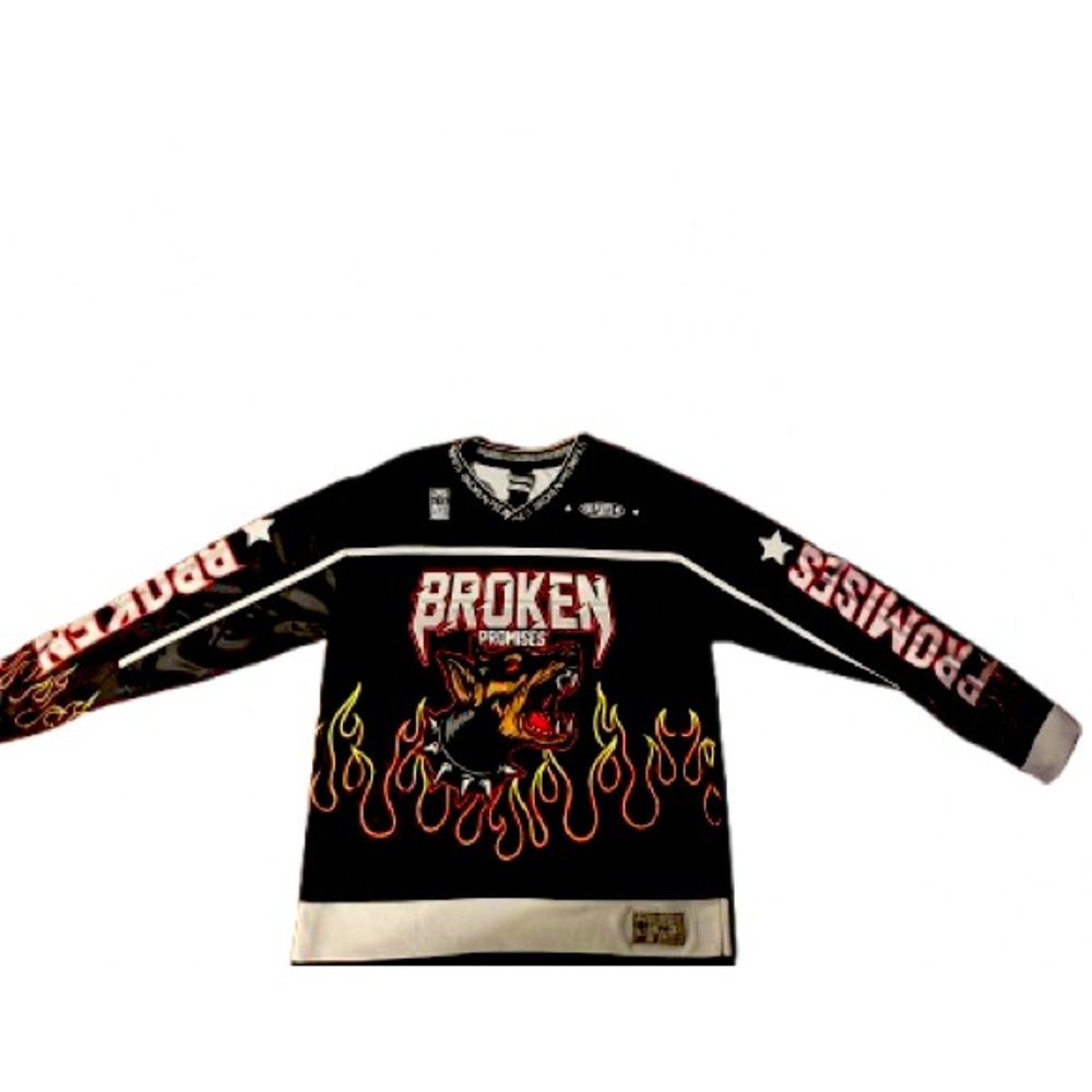 Broken Promises Men's Black and Red Jersey